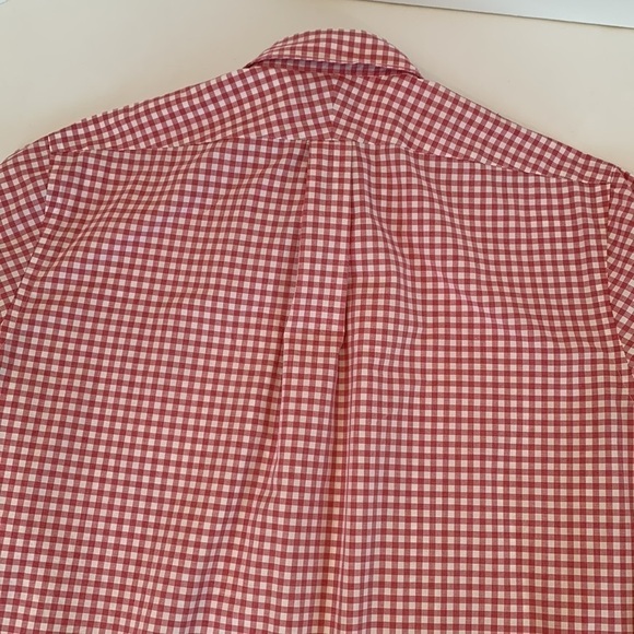 Lands’ End Traditional Fit Shirt Pink Gingham Check Print Button Down 17.5-35 - Picture 9 of 12
